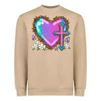 Mushroom easter cross heart la Heavyweight Sweatshirt - LillyAllenDesigns