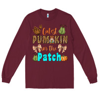 Burgundy cutest pumpkin in the patch Long Sleeve Tee - BundleAndBundleShop