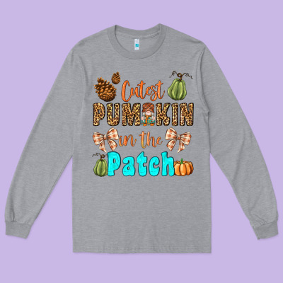 Cutest Pumpkin In The Patch Long Sleeve Tee Designed By Bundleandbundleshop