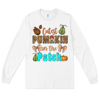 White cutest pumpkin in the patch Long Sleeve Tee - BundleAndBundleShop