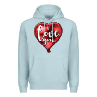 Blue Mist I love you heart balloon Valentine's Day Premium Hoodie - HowdyJamesFarm
