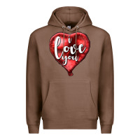 Chestnut I love you heart balloon Valentine's Day Premium Hoodie - HowdyJamesFarm