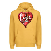 Mustard I love you heart balloon Valentine's Day Premium Hoodie - HowdyJamesFarm