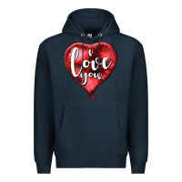 Navy I love you heart balloon Valentine's Day Premium Hoodie - HowdyJamesFarm