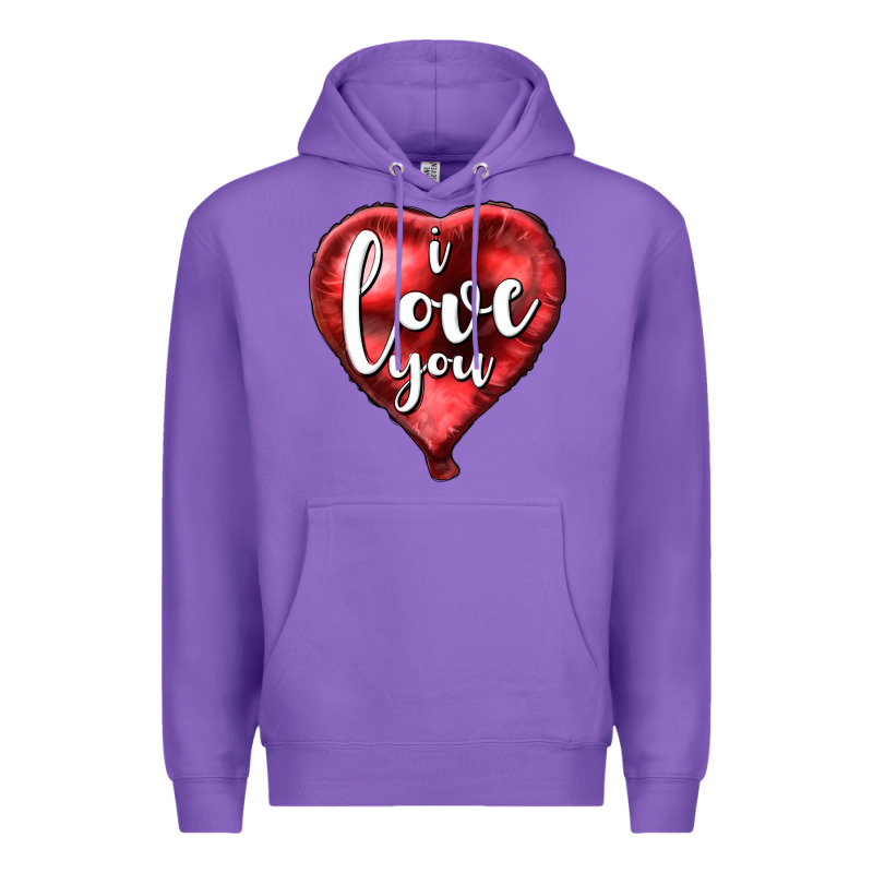 I Love You Heart Balloon Valentine's Day Premium Hoodie by HowdyJamesFarm | Teevron