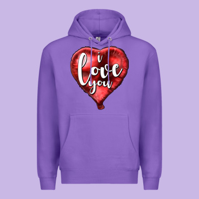 I Love You Heart Balloon Valentine's Day Premium Hoodie Designed By Howdyjamesfarm