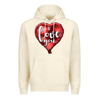Sandshell I love you heart balloon Valentine's Day Premium Hoodie - HowdyJamesFarm