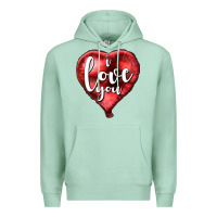 Seafoam I love you heart balloon Valentine's Day Premium Hoodie - HowdyJamesFarm