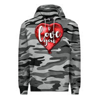 Slate Camo I love you heart balloon Valentine's Day Premium Hoodie - HowdyJamesFarm