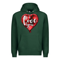 Sports Green I love you heart balloon Valentine's Day Premium Hoodie - HowdyJamesFarm