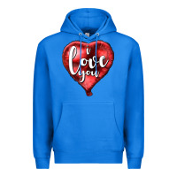 True Royal I love you heart balloon Valentine's Day Premium Hoodie - HowdyJamesFarm