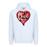 White I love you heart balloon Valentine's Day Premium Hoodie - HowdyJamesFarm