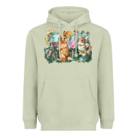 Matcha Easter Day wine glasses bunny Heavyweight Hoodie - HowdyJamesFarm