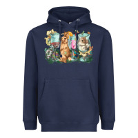 Navy Easter Day wine glasses bunny Heavyweight Hoodie - HowdyJamesFarm