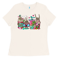 Bone skeleton summer coffee cups Ladies Tee - Jasminsmagicworld