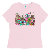 Skeleton Summer Coffee Cups Ladies Tee | Teevron