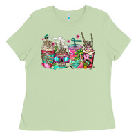 Matcha skeleton summer coffee cups Ladies Tee - Jasminsmagicworld