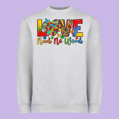 Love Needs No Words Heavyweight Sweatshirt Designed By Lillyallendesigns
