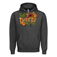 Charcoal Heather Talk turkey to me Thanksgiving p Zipper Hoodie - NancyCooperArtShop