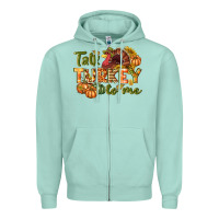 Seafoam Talk turkey to me Thanksgiving p Zipper Hoodie - NancyCooperArtShop