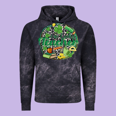 One Lucky Teacher Vintage Hoodie Designed By Maliassmallbusiness