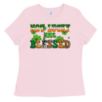Bubblegum Pink not lucky just blessed Ladies Tee - AdoDesignShop