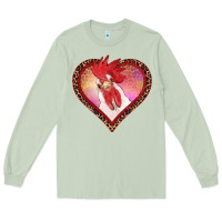 Matcha valentines day rooster with leopard heart Long Sleeve Tee - RanaPortraitStore