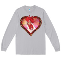 Moon Dust valentines day rooster with leopard heart Long Sleeve Tee - RanaPortraitStore
