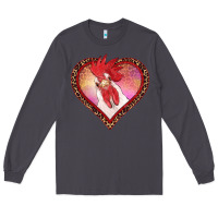 Smoke valentines day rooster with leopard heart Long Sleeve Tee - RanaPortraitStore