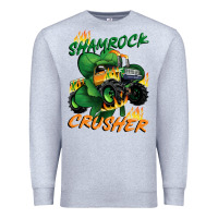 Heather Grey Shamrock crusher St. Patrick's Day Premium Sweatshirt - CowGirlArtShop