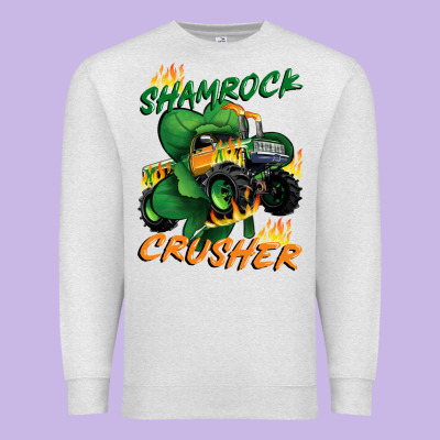 Shamrock Crusher St. Patrick's Day Premium Sweatshirt Designed By Cowgirlartshop