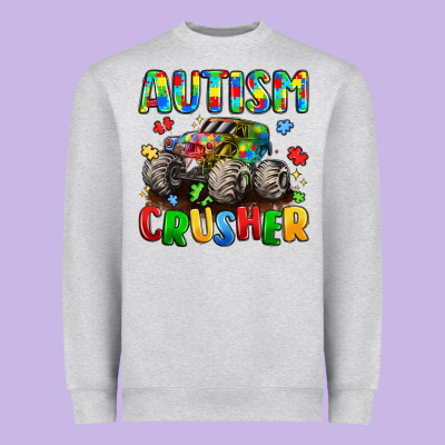 Autism Crusher Heavyweight Sweatshirt Designed By Lillyallendesigns