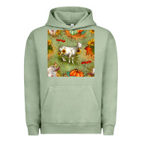 Pigment Oil Green fall goats seamless pattern Urban Hoodie - BundleAndBundleShop