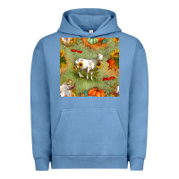 Pigment Pebble Blue fall goats seamless pattern Urban Hoodie - BundleAndBundleShop