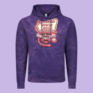 Cupids Howdy Lodge Find Your Cowboy Open Vintage Hoodie Designed By Maliassmallbusiness