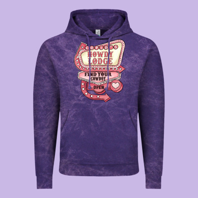 Cupids Howdy Lodge Find Your Cowboy Open Vintage Hoodie Designed By Maliassmallbusiness