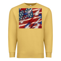Antique Gold American flag glitter 4th of july Premium Sweatshirt - CowGirlArtShop