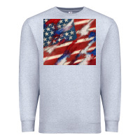 Heather Grey American flag glitter 4th of july Premium Sweatshirt - CowGirlArtShop