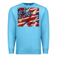 Ocean Blue American flag glitter 4th of july Premium Sweatshirt - CowGirlArtShop