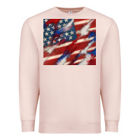 Pale Pink American flag glitter 4th of july Premium Sweatshirt - CowGirlArtShop