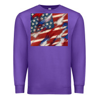 Purple American flag glitter 4th of july Premium Sweatshirt - CowGirlArtShop