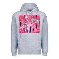 Heather Grey cancer awareness american flag Premium Hoodie - CowGirlArtShop