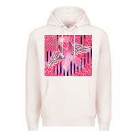 Pale Pink cancer awareness american flag Premium Hoodie - CowGirlArtShop