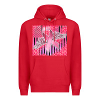 Red cancer awareness american flag Premium Hoodie - CowGirlArtShop