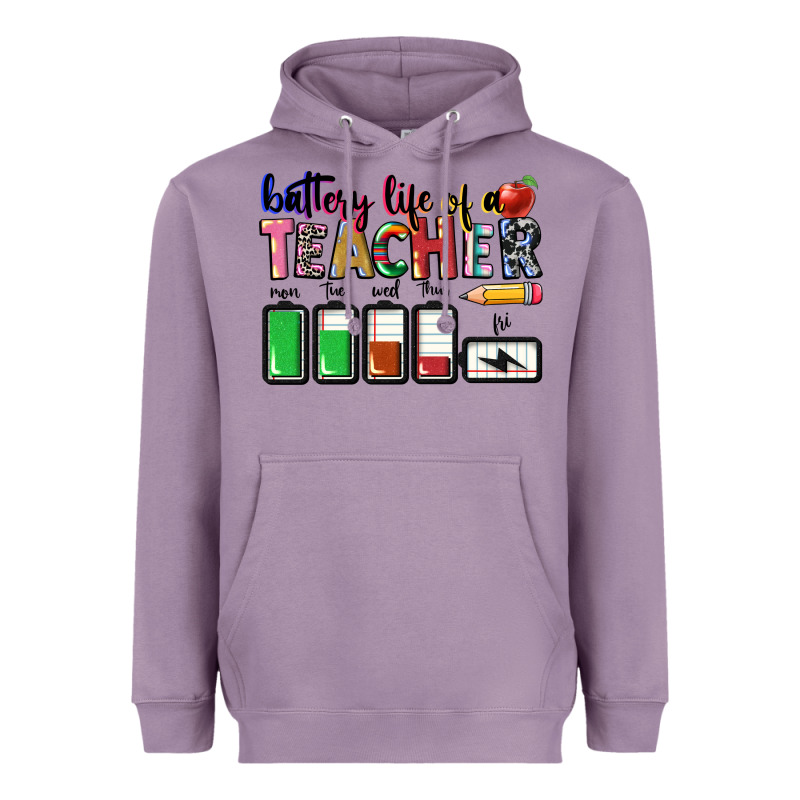 Battery Life Of Teacher Heavyweight Hoodie by CowGirlArtShop | Teevron