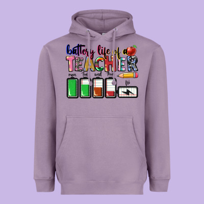 Battery Life Of Teacher Heavyweight Hoodie Designed By Cowgirlartshop