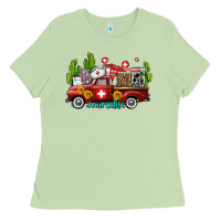 Matcha ma medical assistant nurse truck with cactus and sunflowers Ladies Tee - AdoDesignShop