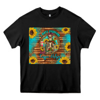 Black i hate everyone but coffee helps western skeleton coffee sunflowers Heavy Core Tee - Artiststas