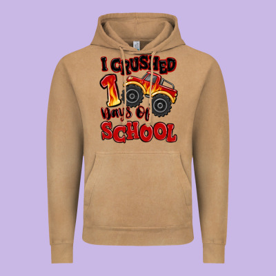 I Crushed 100 Days Of School Monster Truck Vintage Hoodie Designed By Maliassmallbusiness