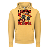 Vintage Mustard i crushed 100 days of school monster truck Vintage Hoodie - MaliasSmallBusiness